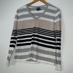 L Tommy Hilfiger Striped Lightweight Sweater. 100% Cotton